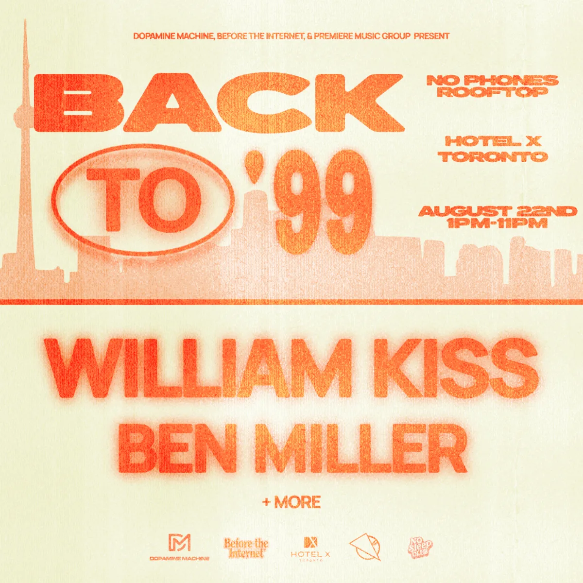 BACK TO 99' @ Hotel X Toronto (William Kiss, Ben Miller + more) flyer