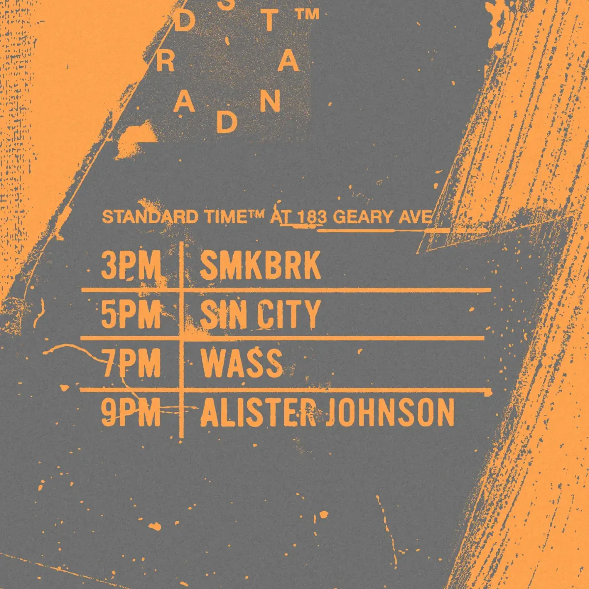 Standard Time at 183 SOUND ON GEARY flyer