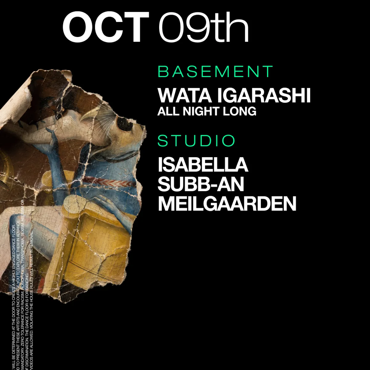 Wata Igarashi all night long / ISAbella / Subb-an / Meilgaarden flyer